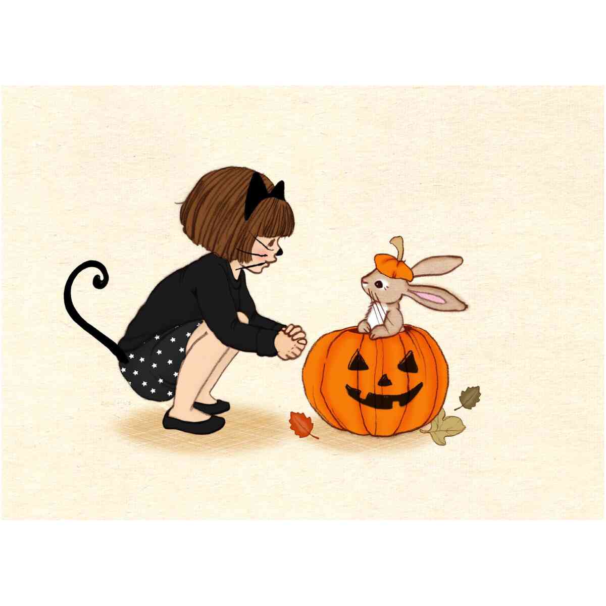 Halloween Friends, Postcard