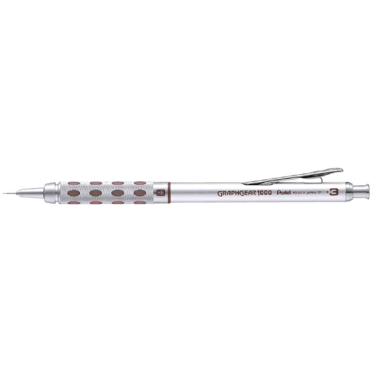 Pentel PG1013-E Graphgear 1000 Stiftpenna 0,3mm 2-tryck, grepp metall/gummi, metall clip