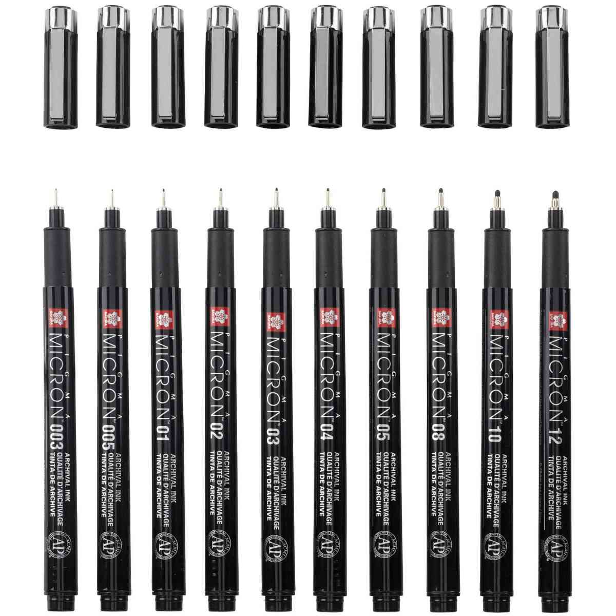 Pigma Micron - Black Edition + Free Case - 10 Fineliner + Fodral - Bild 2