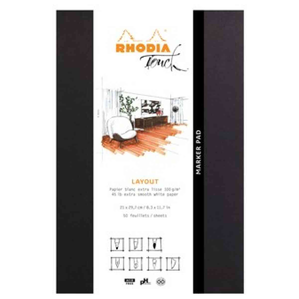 Rhodia Marker pad A4+ 50sh blank 100g