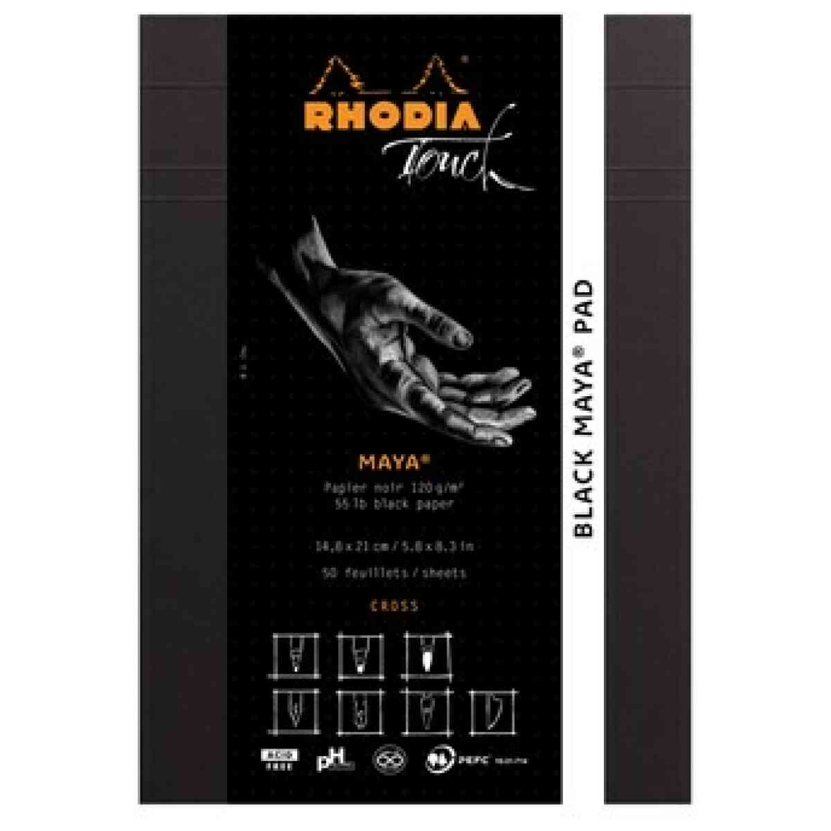 Rhodia Black maya pad A5 50sh Cross 120g