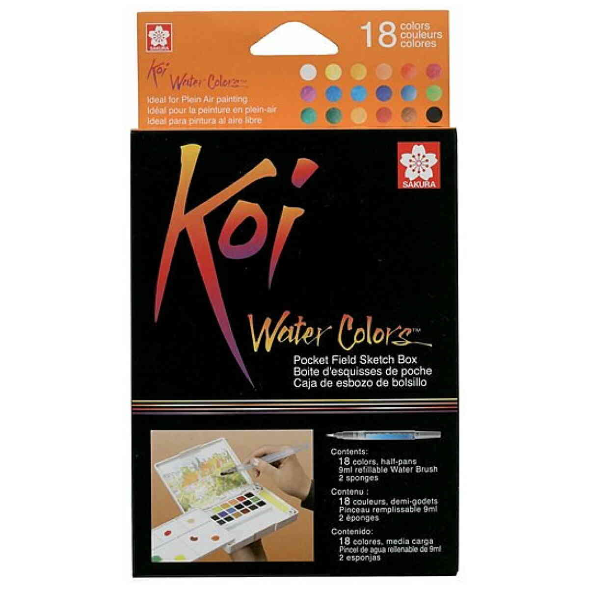 KOI WATER COLORS SKETCH BOX 18 SET