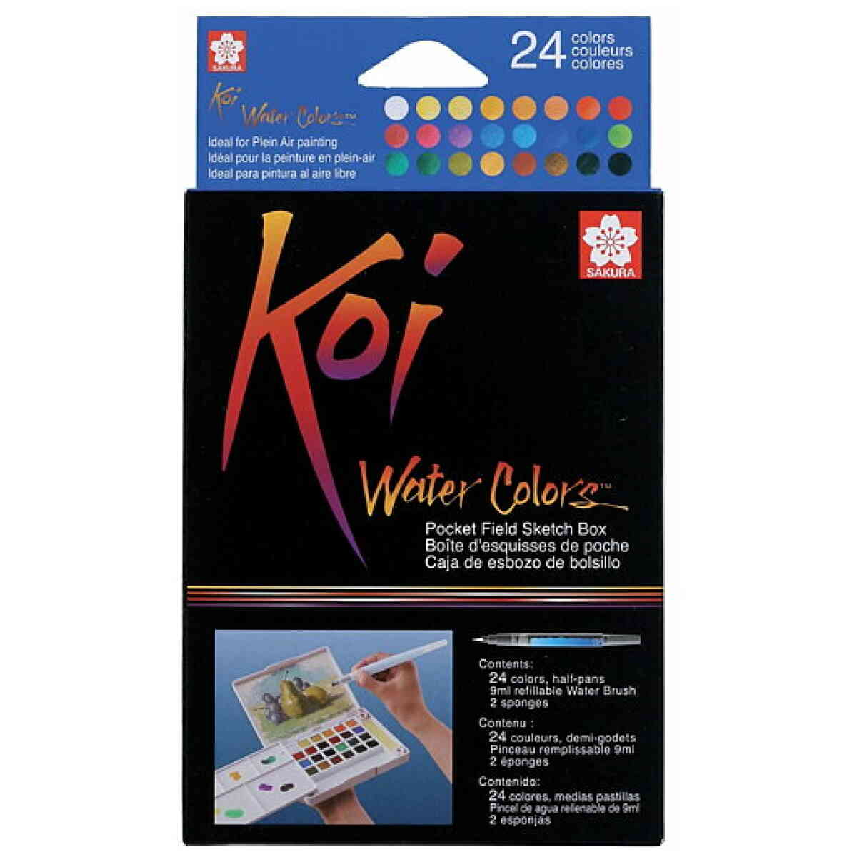 KOI WATER COLORS SKETCH BOX 24 SET