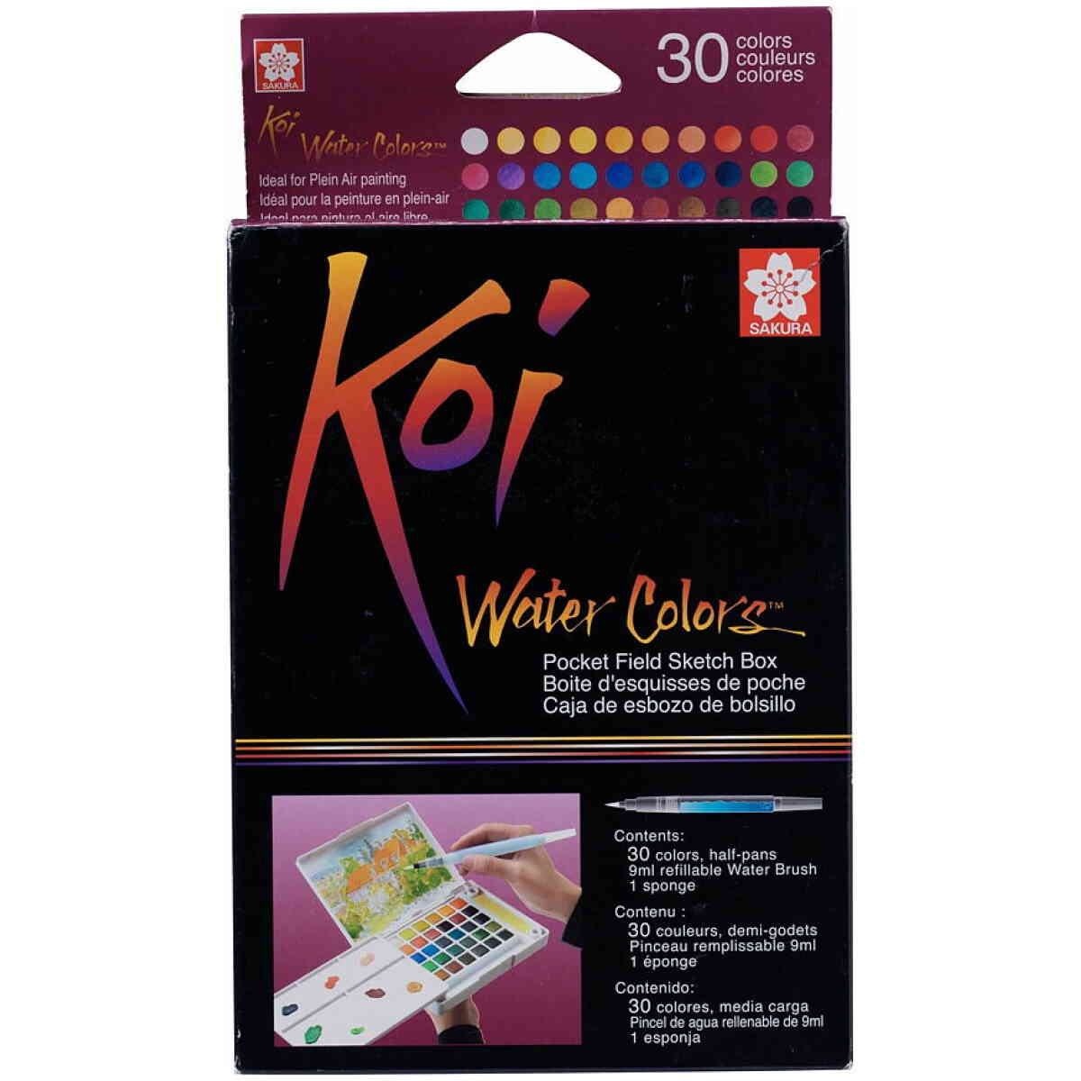 KOI WATER COLORS SKETCH BOX 30 SET