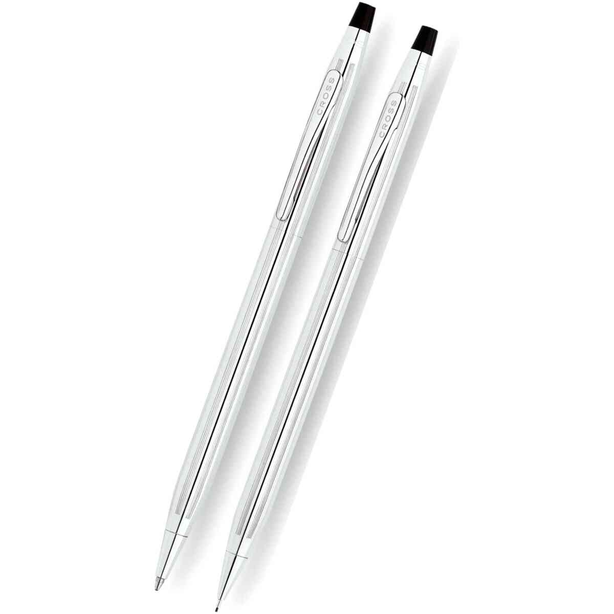 Classic Century Lustrous Chrome Pen and Pencil Set