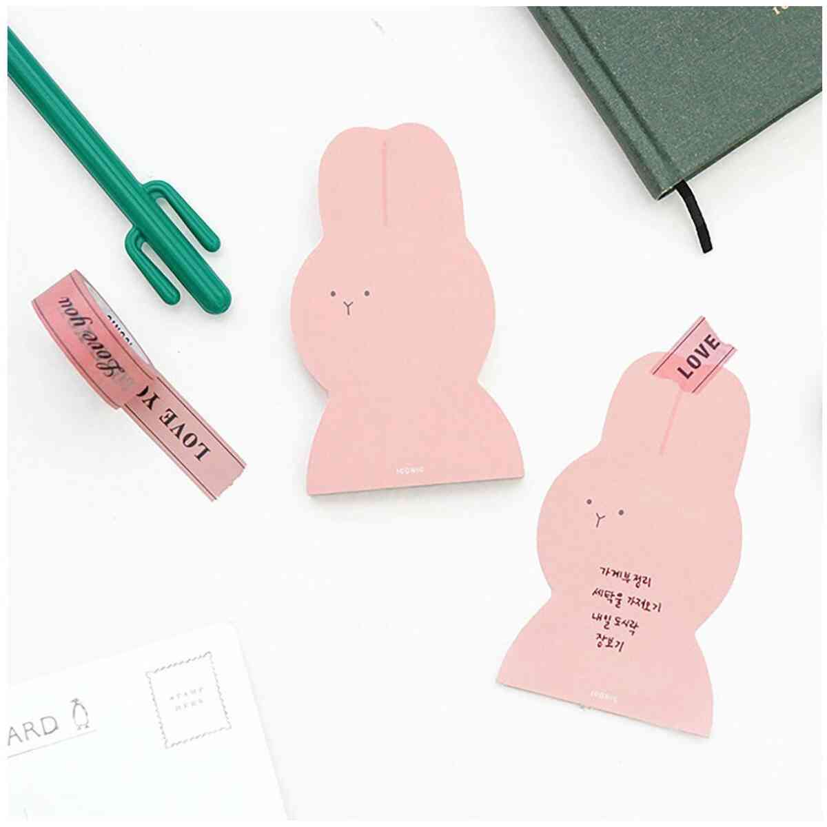 Memo Pad Animal Pink Rabbit