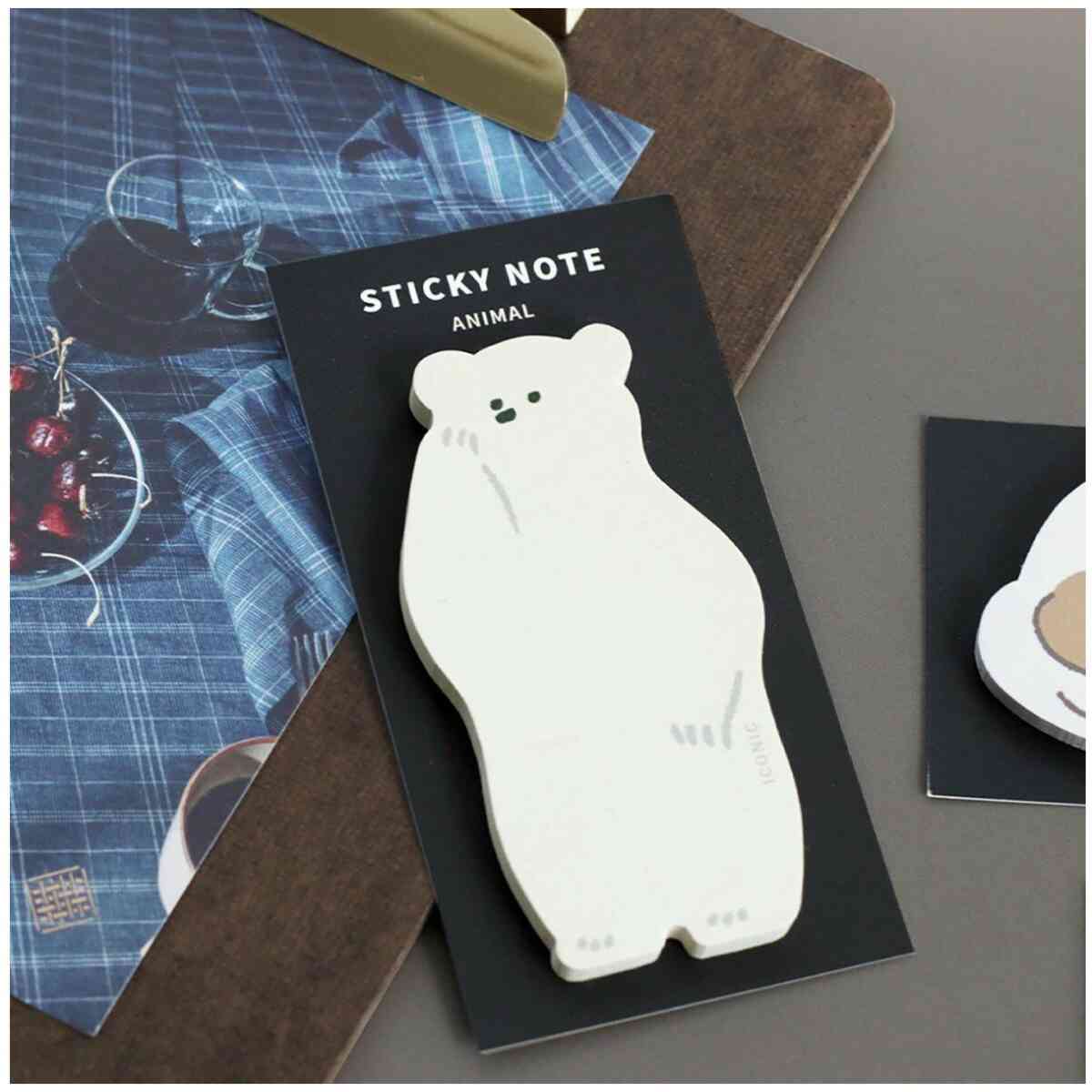 Sticky Note Animal White Bear