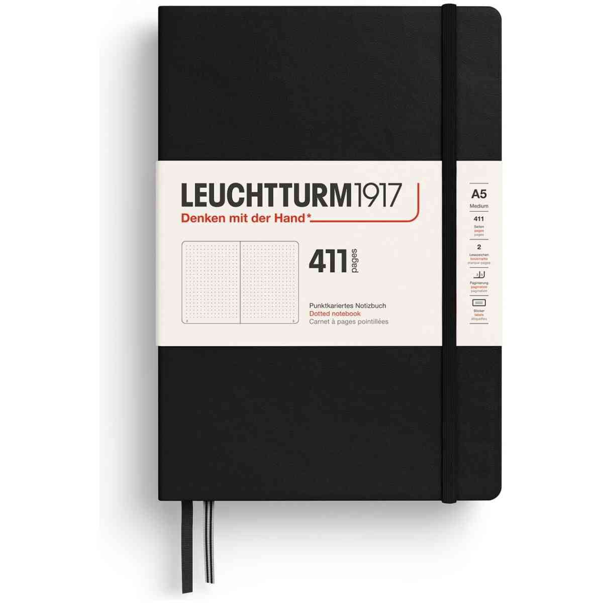 Leuchtturm1917 Anteckningsbok 411 A5 Hard Prickad