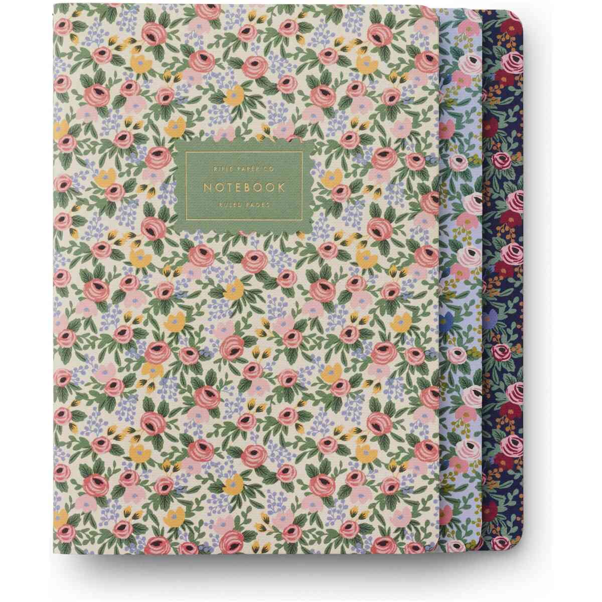 Set of 3 Rosa Stitched Notebook Set